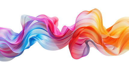 Obraz premium Abstract Colorful Ribbon 3D Art Isolated on Transparent or White Background, PNG