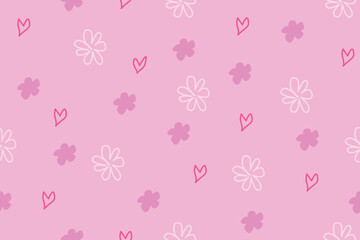 seamless pattern with pink flowers