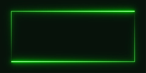 neon rectangle green sign vector element background for illustration design. two element.