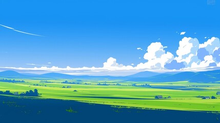 Obraz premium Stunning Summer Landscape Illustration