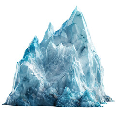 Fototapeta premium Crystal Ice Mountain Isolated on Transparent or White Background, PNG