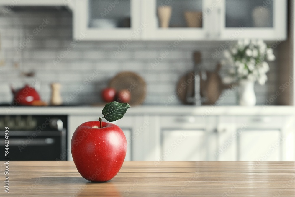 Wall mural apple fruit on the table by generative ai - Wall murals