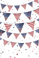 Obraz premium Realistic image of American flag bunting for Patriot Day.