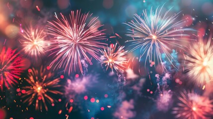 Naklejka premium Realistic fireworks display for Patriot Day celebration.