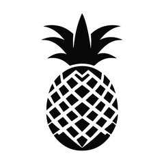 Obraz premium Pinapple Fruit black silhouette vector with white color background