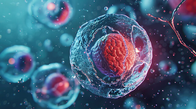 Human Cell with visible nucleolus and chromatin
