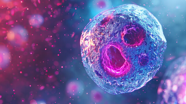 Human Cell with visible nucleolus and chromatin