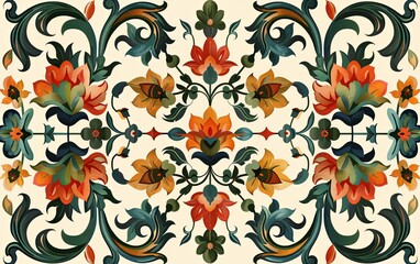 Cute cactus flower motif on cream background. Warm earthy colors. Botanical elegance concept.