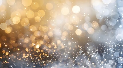 abstract background of glitter vintage lights . silver, gold and white. de-focused. 