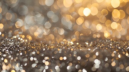 abstract background of glitter vintage lights . silver, gold and white. de-focused. 