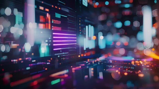 A CEO remotely monitoring their business operations through a holographic dashboard displaying realtime data and analytics.
