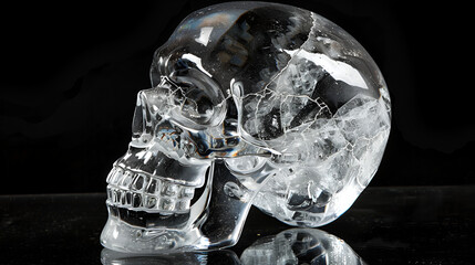 Fototapeta premium crystal skull on black