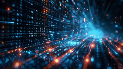 Obraz premium Binary Data with Light Effects 