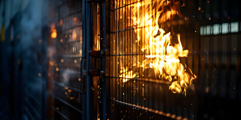 Industrial Fire at Night | Flames Engulfing Factory Equipment



