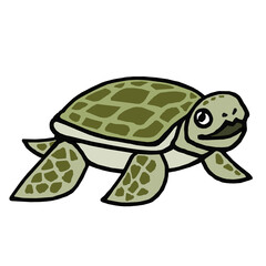 海ガメ　イラスト