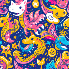 Fototapeta premium wallpaper, tiles or carpet in a seamless pattern