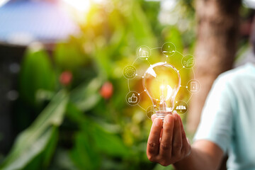 light bulbs green on background