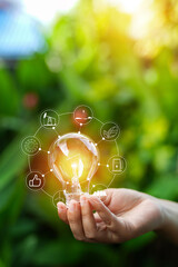 light bulbs green on background