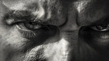 Sinister Gaze Close up of a Man with Intimidating Eyes