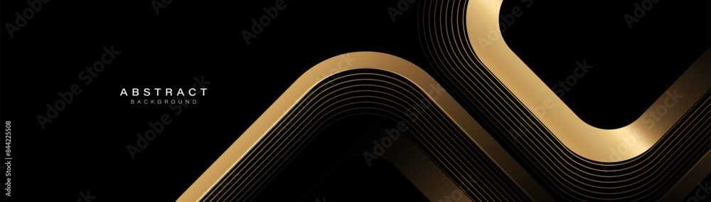 Poster abstract background with gold geometric triangle lines. modern minimal luxury shiny lines pattern ba