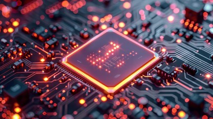 Computer Chip with Micro Details 