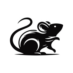 Mice Animal black silhouette vector with white color background