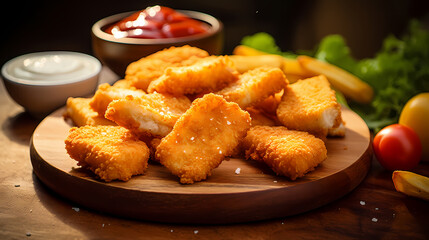 Fototapeta premium Fried chicken nuggets commercial photography
