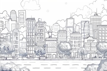 Obraz premium Business background sketch in a simple line drawing style.