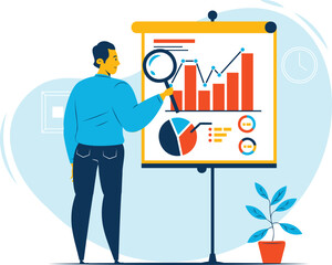 Data analytics and monitoring report illustration