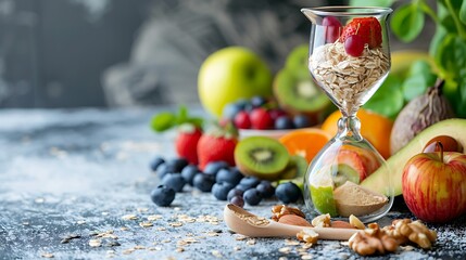 Decline In nutrition eating habits in hourglass