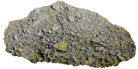 Isolated PNG cutout of a Rocky ground in the mountains, rocky soil on a transparent background