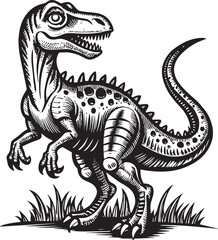 illustration of a dinosaur illustration black and white