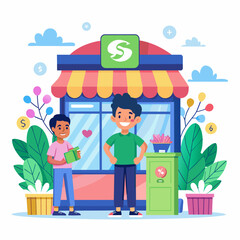 A beautiful store with lots of happy customers