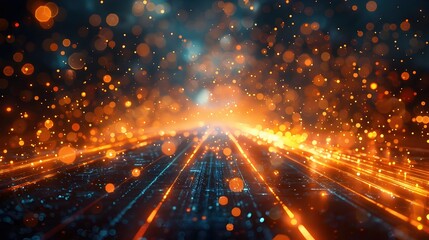 Obraz premium Brilliant Futuristic Technology Light Box Poster Background with Vibrant Rays and Energetic Motion