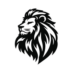 Lion Animal black silhouette vector with white color background
