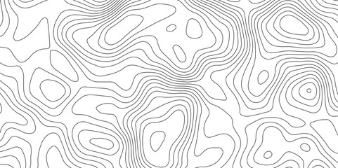 Abstract topography contour map background design .modern design with white background and black wave lines .geography contour map linear background vector illustration .