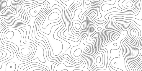 Abstract topography contour map background design .modern design with white background and black wave lines .geography contour map linear background vector illustration .