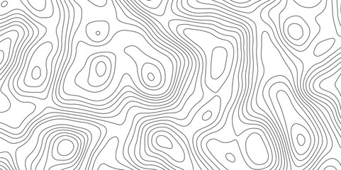 Abstract topography contour map background design .modern design with white background and black wave lines .geography contour map linear background vector illustration .