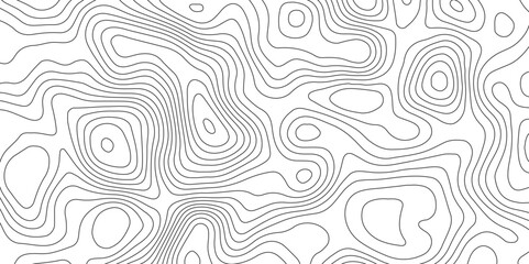 Fototapeta premium Abstract topography contour map background design .modern design with white background and black wave lines .geography contour map linear background vector illustration .