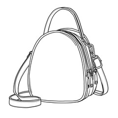 Small Cross body Bags Shoulder Bag for Women Messenger Bags Purse and Handbags Wallet Line art, Suitable for your custom women handbags design, outline vector doodle illustration side view