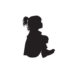 sad childern  silhouette,