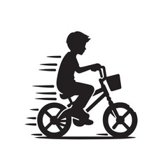 Naklejka premium cycle childern silhouette ,