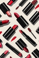Obraz premium Stylish and minimal makeup pattern design for promotional use.
