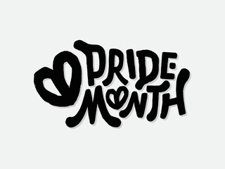 LGBT pride art on white background. template for poster, social network, banner, cards. word PRIDE for poster. LGBTQ love symbol background. Concept design.