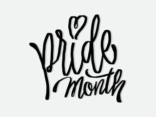 Obraz premium LGBT pride art on white background. template for poster, social network, banner, cards. word PRIDE for poster. LGBTQ love symbol background. Concept design.