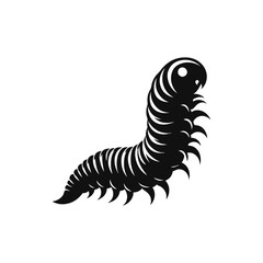 Larva Plant black silhouette vector with white color background