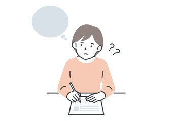 履歴書の書き方に悩む女性