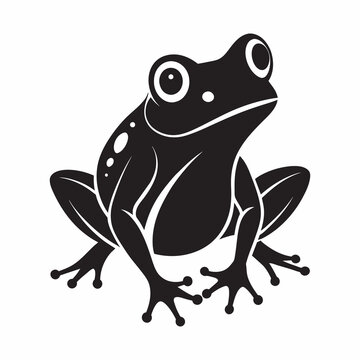 recommend clip art: Minimalist frog silhouette black vector