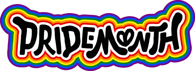 LGBT pride art on white background. template for poster, social network, banner, cards. word PRIDE for poster. LGBTQ love symbol background. Concept design.