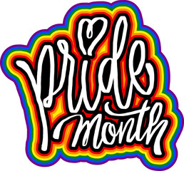 LGBT pride art on white background. template for poster, social network, banner, cards. word PRIDE for poster. LGBTQ love symbol background. Concept design.